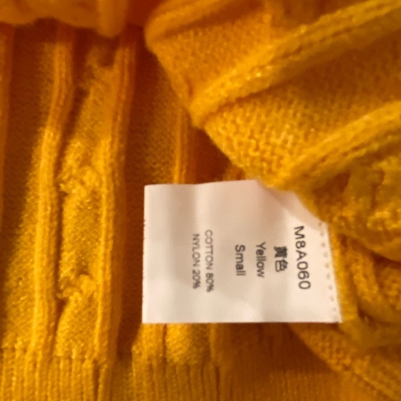 NWOT Marigold Yellow Size S V Neck Pullover Soft Cable Knit Cropped Sweater Vest - Picture 7 of 9